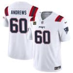 New England Patriots #60 David Andrews White 2024 F.U.S.E. With 4-Star C Patch Vapor Limited Stitched Jersey