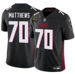 Atlanta Falcons #70 Jake Matthews Black 2025 F.U.S.E With 4-Star C Patch Vapor Untouchable Limited Stitched Jersey