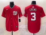 Washington Nationals #3 Dylan Crews Red Limited Stitched Jersey