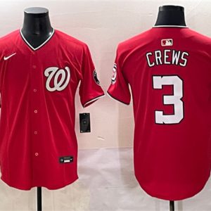 Washington Nationals #3 Dylan Crews Red Limited Stitched Jersey