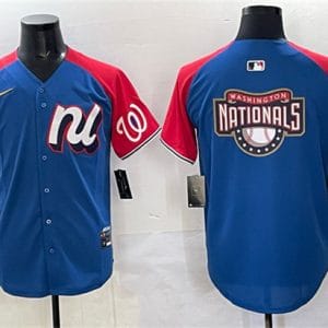 National League Washington Nationals Team Big Logo Blue Red Alternate 2025 All-Star Edition Limited Stitched Jersey