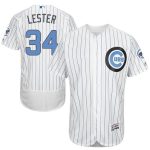 Cubs #34 Jon Lester White(Blue Strip) Flexbase Authentic Collection 2016 Father's Day Stitched Jersey