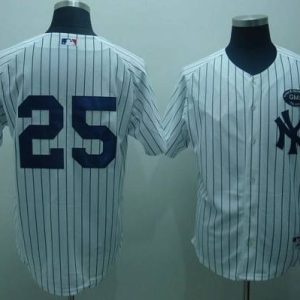 Yankees #25 Mark Teixeira White GMS The Boss Stitched Jersey