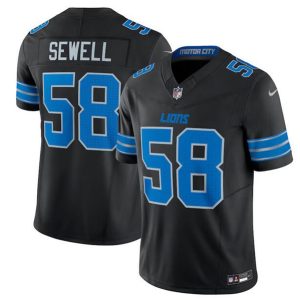 Detroit Lions #58 Penei Sewell Black 2024 F.U.S.E. 2nd Alternate Vapor Limited Stitched Jersey
