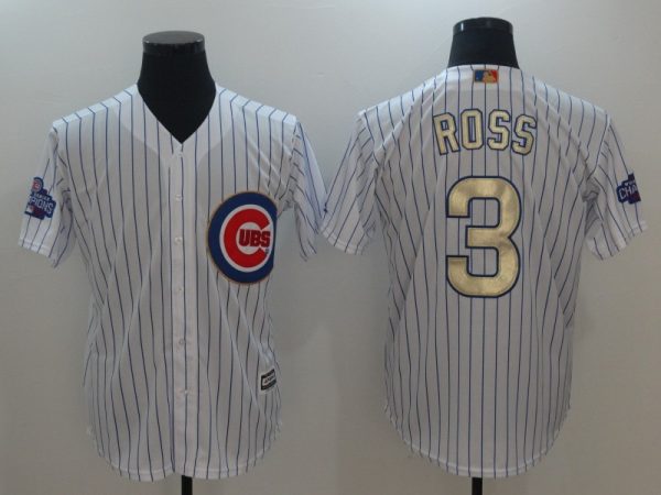 Chicago Cubs #3 David Ross White 2017 Gold Program Cool Base Stitched Jersey