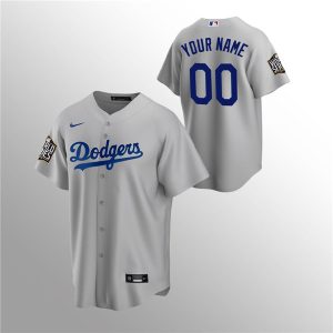 Los Angeles Dodgers Customized Custom Grey Stitched Jersey