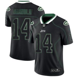 New York Jets #14 Sam Darnold Black 2018 Lights Out Color Rush Limited Jersey