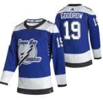 Tampa Bay Lightning #19 Barclay Goodrow 2021 Blue Reverse Retro Stitched Jersey