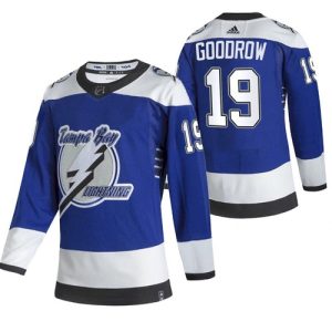 Tampa Bay Lightning #19 Barclay Goodrow 2021 Blue Reverse Retro Stitched Jersey