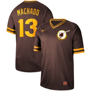 San Diego Padres #13 Manny Machado Coffee Cooperstown Collection Legend Stitched Jersey