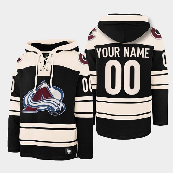 Colorado Avalanche Custom Black All Stitched Sweatshirt Hoodie