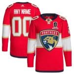 Florida Panthers Activee Player Custom Red Home 2024 Stanley Cup Champions Stitched Jersey