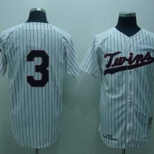 Mitchelland Ness Twins #3 Harmon Killebrew Stitched White Blue Strip Throwback Jersey