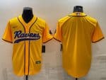 Baltimore Ravens Blank Yellow With Patch Cool Base Stitched Baseball Jersey