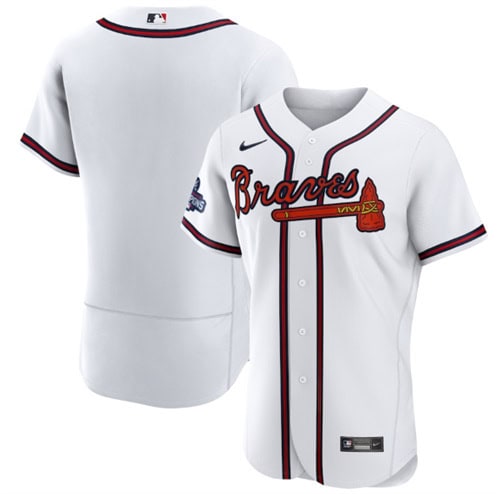 Atlanta Braves Blank 2021 White World Series Champions Stitched Baseball Jersey