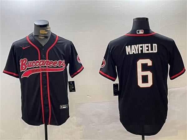 Tampa Bay Buccaneers #6 Baker Mayfield Black Cool Base Stitched Jersey