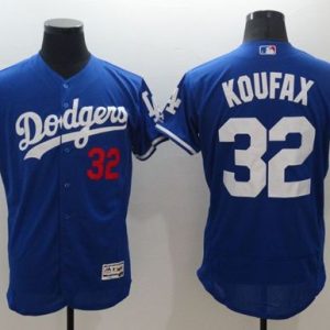 Dodgers #32 Sandy Koufax Blue Flexbase Authentic Collection Stitched Jersey
