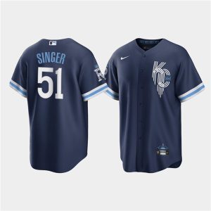 Kansas City Royals #51 Brady Singer 2022 Navy City Connect Cool Base Stitched Jersey