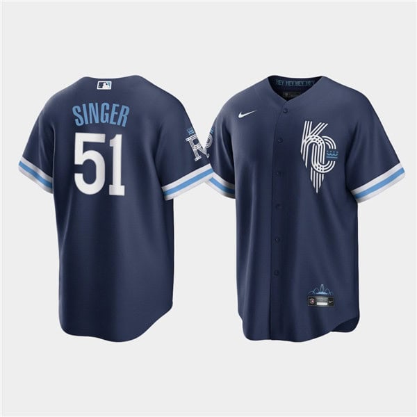 Kansas City Royals #51 Brady Singer 2022 Navy City Connect Cool Base Stitched Jersey