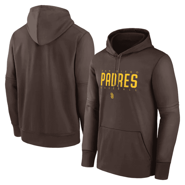 San Diego Padres Brown Pregame Performance Pullover Hoodie