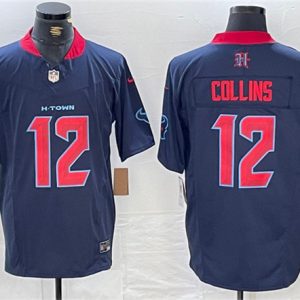 Houston Texans #12 Nico Collins Navy 2nd Alternate F.U.S.E. Vapor Limited Stitched Jersey
