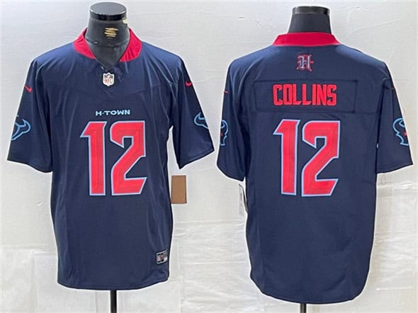 Houston Texans #12 Nico Collins Navy 2nd Alternate F.U.S.E. Vapor Limited Stitched Jersey