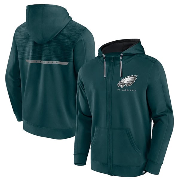 Philadelphia Eagles Green Defender Evo Full-Zip Hoodie