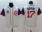 Cubs #17 Kris Bryant Cream Blue Flexbase Authentic Collection 1942 Turn Back The Clock Stitched Jersey