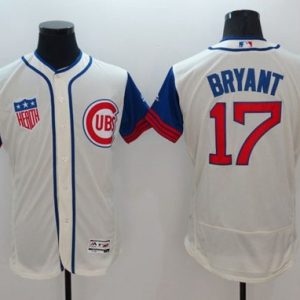 Cubs #17 Kris Bryant Cream Blue Flexbase Authentic Collection 1942 Turn Back The Clock Stitched Jersey