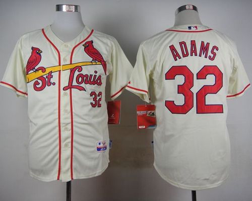 Cardinals #32 Matt Adams Cream Cool Base Stitched Jersey