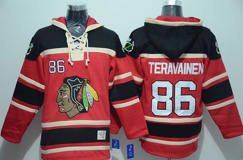 Blackhawks #86 Teuvo Teravainen Red Sawyer Hooded Sweatshirt Stitched Jersey