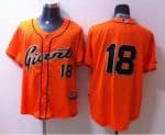 Giants #18 Matt Cain Orange Stitched Jersey