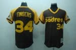 Mitchell And Ness Padres #34 Rollie Fingers Stitched Coffee Throwback Jersey