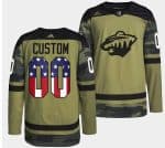 Minnesota Wild Military Appreciation Night Camo Custom Name Number Size Stitched Jersey