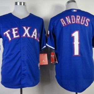 Rangers #1 Elvis Andrus Blue Stitched Jersey