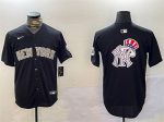 New York Yankees Team Big Logo Black With Patch Limited Stitched Jersey