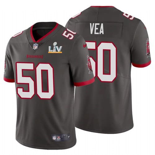 Tampa Bay Buccaneers #50 Vita Vea Grey 2021 Super Bowl LV Limited Stitched Jersey