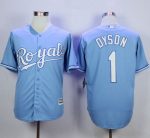 Royals #1 Jarrod Dyson Light Blue Alternate 1 New Cool Base Stitched Jersey