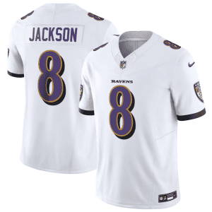 Baltimore Ravens #8 Lamar Jackson White 2023 F.U.S.E Vapor Jersey