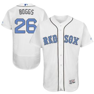 Red Sox #26 Wade Boggs White Flexbase Authentic Collection 2016 Father's Day Stitched Jersey