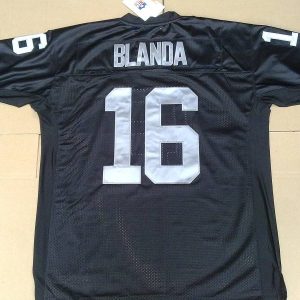 Mitchell And Ness Raiders #16 George Blanda Black Stitched Throwback Jersey