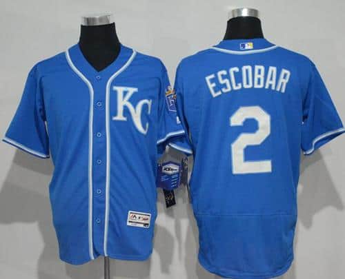 Royals #2 Alcides Escobar Royal Blue Flexbase Authentic Collection Stitched Jersey