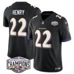 Baltimore Ravens #22 Derrick Henry Black F.U.S.E. 2024 AFC North Division Champions Vapor Limited Jersey