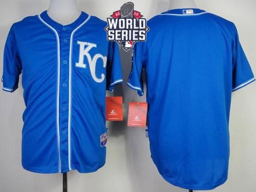 Royals Blank Blue Alternate 2 Cool Base W 2015 World Series Patch Stitched Jersey