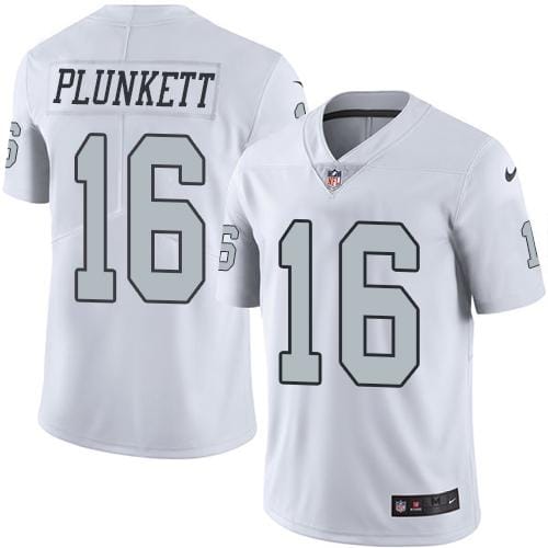 Raiders #16 Jim Plunkett White Stitched Limited Rush Nike Jersey