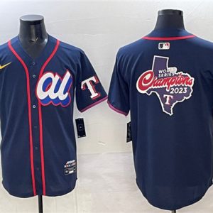 American League Texas Rangers Team Big Logo Navy 2025 All-Star Edition Limited Stitched Jersey