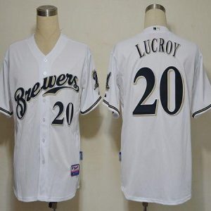 Brewers #20 Jonathan Lucroy White Cool Base Stitched Jersey