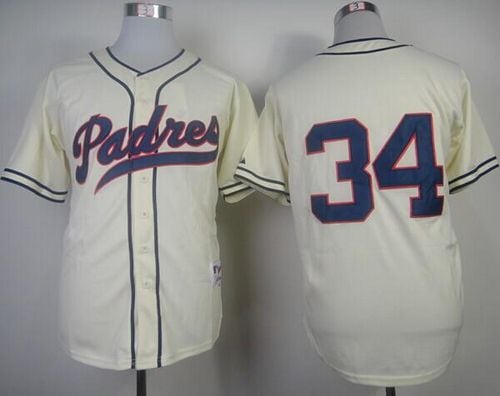 Padres #34 Rollie Fingers Cream 1948 Turn Back The Clock Stitched Jersey