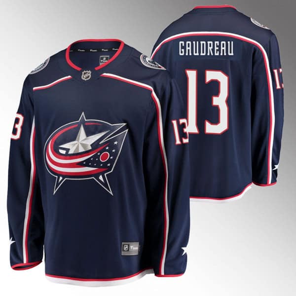 Columbus Blue Jackets #13 Johnny Gaudreau 2022 Navy Stitched Jersey