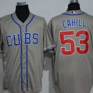 Cubs #53 Trevor Cahill Grey New Cool Base Alternate Road Stitched Jersey